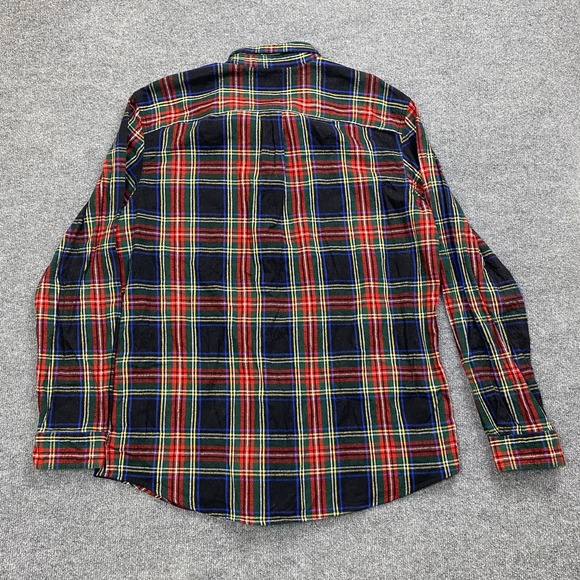 LL Bean Mens Plaid Flannel Shirt Size L-Reg Red Slightly Fitted Cotton - Picture 6 of 8